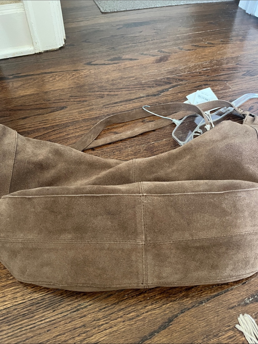 NWT Free People Suede Bag Color Coconut Shell - Picture 5 of 6